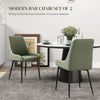 Upholstered Kitchen Chairs, Modern Dining Chairs Set of 2 with Diamond Tufting and Steel Legs for Dining Room, Green