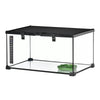 Glass Reptile Terrarium with Thermometer, Water Basin, Full View Visually for Lizards, Horned Frogs, Snakes, Spiders
