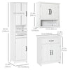 3-Piece Bathroom Furniture Set, Modern Bathroom Storage Cabinet with Drawers and Shelves, Tall and Small Floor Cabinets, Wall-mounted Medicine Cabinet, White
