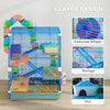 5 Tiers Hamster Cage Portable with Exercise Wheels Play Tube Water Bottle Dishes House Ladder for Gerbils, Dark Blue