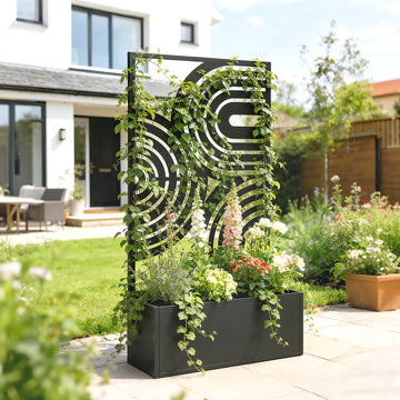 Metal Planter Box with Trellis, 44.5