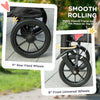 Foldable Pet Stroller for Medium Dogs with Four Big Wheels, Shock-Absorbing Frame, Safety Leashes, Brakes, Black