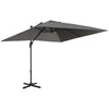 9ft Cantilever Patio Umbrella, Square Overhanging Umbrella with Cross Base, Crank Handle, Tilt, 360° Rotation and Aluminum Frame