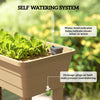 41L Self Watering Raised Garden Bed w/ Ventilation Transparent Lid Greenhouse, Planter Box w/ Storage Shelf, Brown