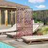 Metal Outdoor Privacy Screen, Freestanding Outdoor Divider with Stand, 78