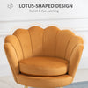 Modern Accent Chair, Velvet-Touch Fabric Leisure Club Chair with Gold Metal Legs for Bedroom, Yellow
