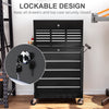 14 Drawer Rolling Tool Chest, Lockable Tool Storage Cabinet with Detachable Top Toolbox, Protective Liner
