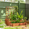 Wooden Elevated Planter Box with Trellis for Climbing Plants, 3 Tier Raised Garden Bed for Garden, Outdoor, Brown