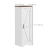 Farmhouse Accent Cabinet with Adjustable Shelf Barn Door Storage Cabinet for Living Room Floor Pantry Cabinet White