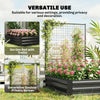 Galvanized Raised Garden Bed with Trellis for Climbing Plants, Outdoor Planter Box with Open Bottom, Black