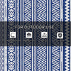 Reversible Outdoor Rug, Patio Floor Mat, 6' x 9' Plastic Rug for Backyard, Deck, Beach, Camping, Dark Blue and White