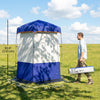 Camping Shower Tent, Portable Privacy Shelter with Solar Shower Bag, Removable Floor and Carrying Bag, Blue
