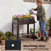 Metal Raised Garden Bed, Elevated Planter Box with 2 Wheels, Handle and Shelf, 31.5