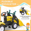 Front Loader Excavator Ride On Toy Pedal Control with 6 Wheels Controllable Bucket for 3 Year Old, Yellow