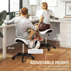 Saddle Stool, Adjustable Rolling Stool, White