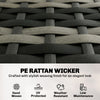 4-Piece Outdoor Wicker Patio Furniture Conversation Set, Includes Loveseat, Chairs and 2-Tier Table with Cushions, Modern Rattan Sofa Set for Backyard, Dark Grey