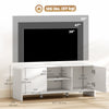 TV Stand for up to 55 Inch TV, Nordic Entertainment Center with 2 Cabinets and 2 Open Shelves for Living Room, White