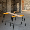 2PCS Saw Horse Twin Pack Folding Workbench Metal Trestle Stands with Non-slip EVA Surface Orange