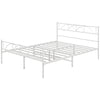 Metal Full Platform Bed Frame with Headboard, Steel Slat Support, Underbed Storage, No Box Spring Needed, Easy Assembly