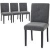 Modern Dining Chairs Set of 4, Kitchen Chairs with Rubberwood Legs and Padded Seat, Dark Grey