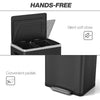 2 x 20 Liter Garbage Bin, Stainless Steel Garbage Can with Soft-Close Lid and Removable Inner Buckets, Black