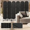 Bohemian Privacy Screen, Folding Room Divider with 6 Panels and Arched Top for Bedroom Living Room Office, Black