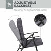 Set of 2 Outdoor Folding Chairs with Adjustable Backrest, Padded Camping Chairs for Outdoor Events, Grey