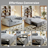 3‑in‑1 Convertible Sofa Bed, Pull Out Sleeper Sofa with USB Charging, Adjustable Backrest, Side Pockets
