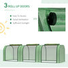 9.7' x 3.3' x 2.5' Mini Tunnel Greenhouse with PE Cover Garden Green Grow Shed with Steel Frame Zipped Doors, Dark Green