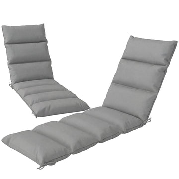 Outdoor Lounge Chair Cushion with Zipper Reversible Chaise Lounge Cushion for Patio Indoor/Outdoor Dark Grey