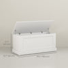 39.4 Inches Storage Chest, Storage Trunk with Safety Hinge, Wooden Box for Living Room, White Wood Grain