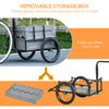 Steel Trailer for Bike, Bicycle Cargo Trailer with Foldable Storage Box and Safe Reflectors, Max Load 88LBS, Grey