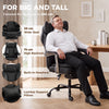 Executive Office Chair, Leathaire Big and Tall Office Chair 400 lbs with Wide Seat, Reclining, Lumbar Support, Black