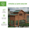 Chicken Coop with Run Mobile Wooden Hen House with Nesting Box Pull-out Tray for 1-2 Chickens Orange