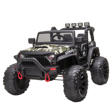 12V Battery-powered Kids Jeep Ride On Police Car with Parental Remote Camouflage