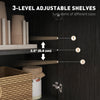 Sideboard Buffet Cabinet with Storage, Modern Coffee Bar Cabinet with 3 Drawers and Adjustable Shelves, Distressed, Black