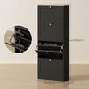 Modern Shoe Storage Cabinet with 4 Flip Drawers and Adjustable Shelves, Shoe Cabinet for 18-24 Pairs of Shoes, Black
