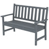 Outdoor Bench, HDPE Weatherproof Garden Bench, 2-Person Garden Seating with Slatted Seat