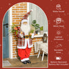 Life Size Singing and Dancing Santa Claus, Standing Animated Santa Claus with Posable Arms, Sack, Sound Activated