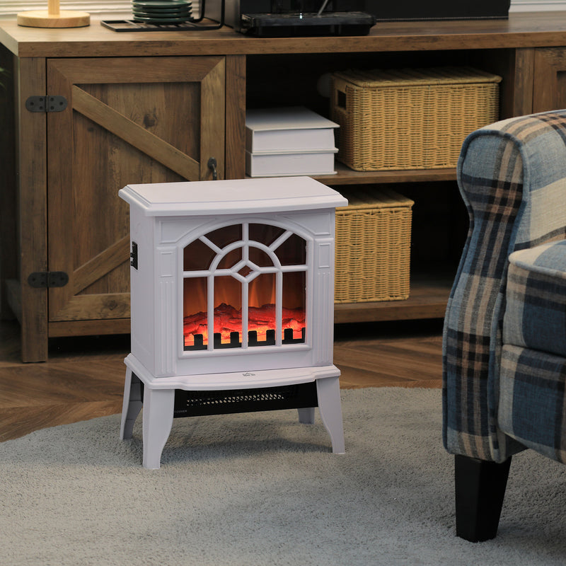 Electric Fireplace Heater, Freestanding Fireplace Stove with Realistic Flame and Overheat Protection, 750W/1500W