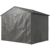 8' x 6' Portable Shed, Waterproof Bike Tent with Roll-up Zipper Door, Vent and Galvanised Metal Frame, Dark Grey