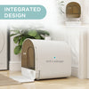Cat Litter Box with Lid, Removable Tray, Scoop, Filter, White
