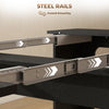 Extendable Dining Table, Expandable Kitchen Table for Small Spaces, Seats up to 6 People, Dark, Distressed Black