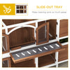Two-Tier Wooden Rabbit Hutch with Openable Roof, Slide-Out Tray