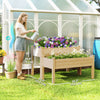 2 Tiers Wood Plant Raised Bed Flower Vegetable Herb Grow Box Stand Garden  Step Planter Stand Free Combination Natural