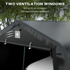 12' x 20' Portable Garage, Heavy Duty Carport Canopy with Ventilation Windows and Large Roll-up Door