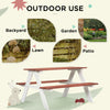 Kids Outdoor Table Set Wooden Toddler Picnic Table and Benches for 4 Kids 3-8 Years, Easy Installation, Natural Wood