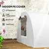 Portable Mini Greenhouse, Tunnel Growing Tent with 5 Mesh Windows and Steel Frame,7' x 3' x 2', White