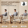 Office Chair with Foot Rest, Ergonomic Reclining Computer Gaming Chair w/ Snow Flannel Fabric, Thick Cushion, Cream White
