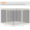 Replacement Mosquito Netting for Gazebo 10' x 10' Black Screen Walls for Canopy with Zippers, White